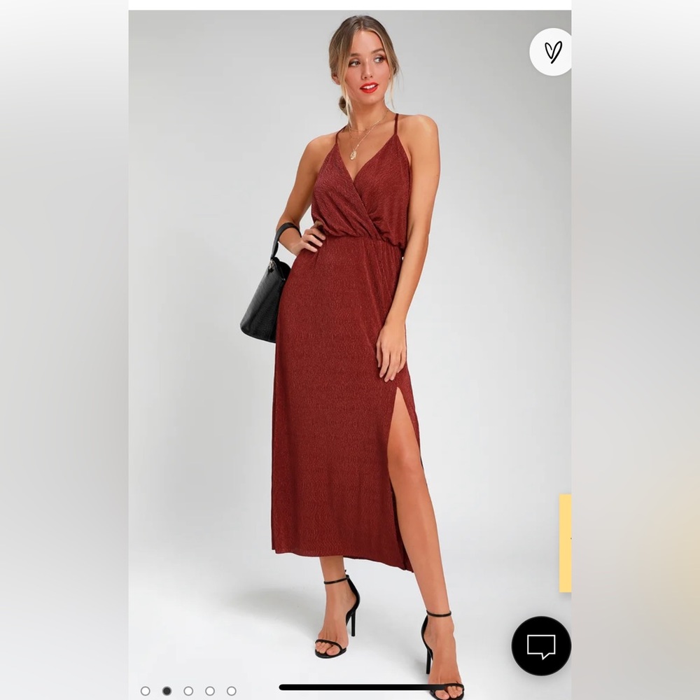 Rust Red Lush Midi Dress